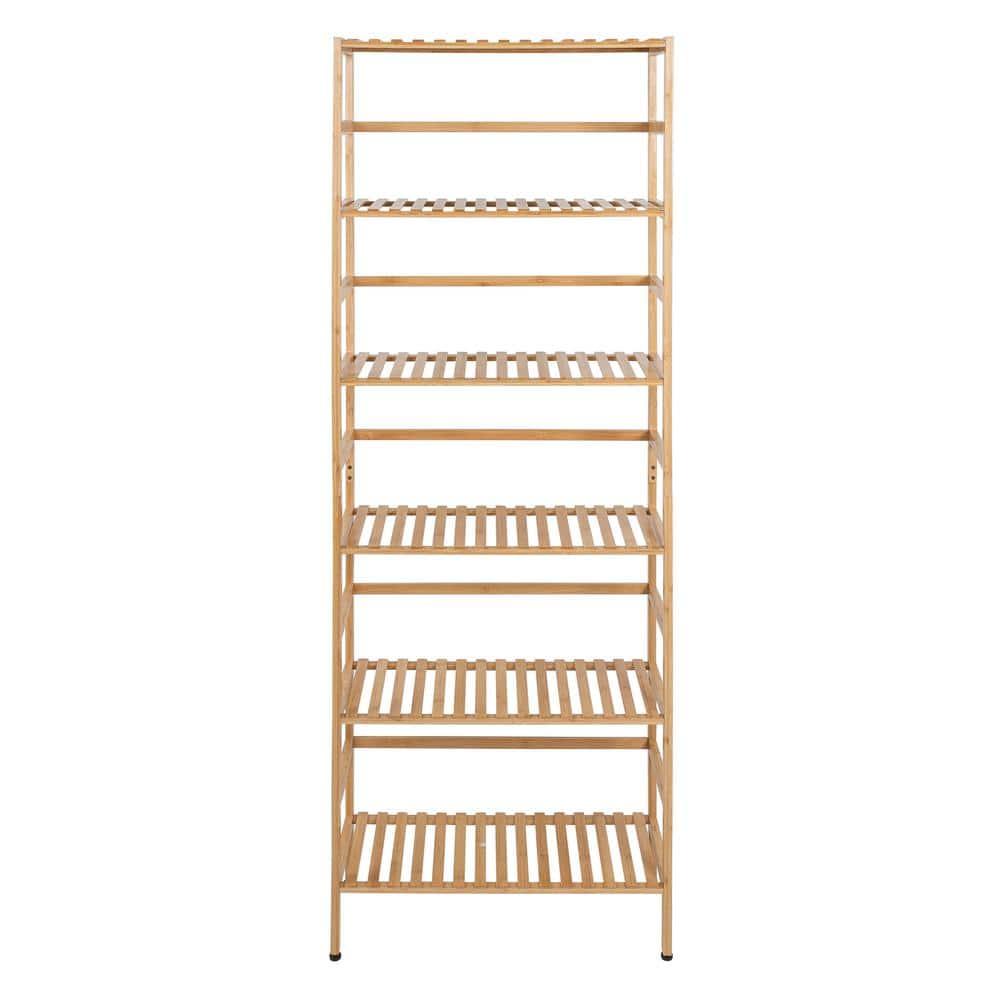 Honey-Can-Do 64" H 6-Tier Bamboo Storage Shelves, Natural, Holds up to 33 lb per Shelf