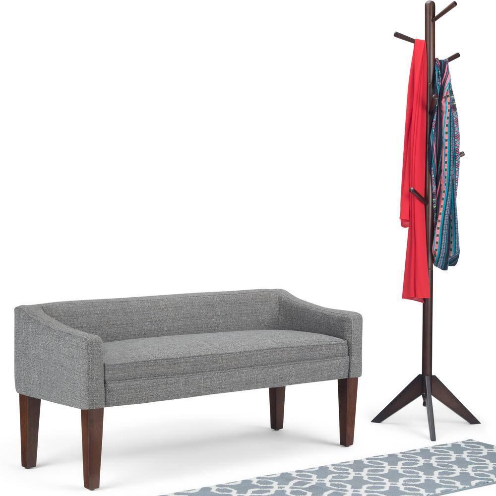 Simpli Home Parris Polyester Upholstered Bench