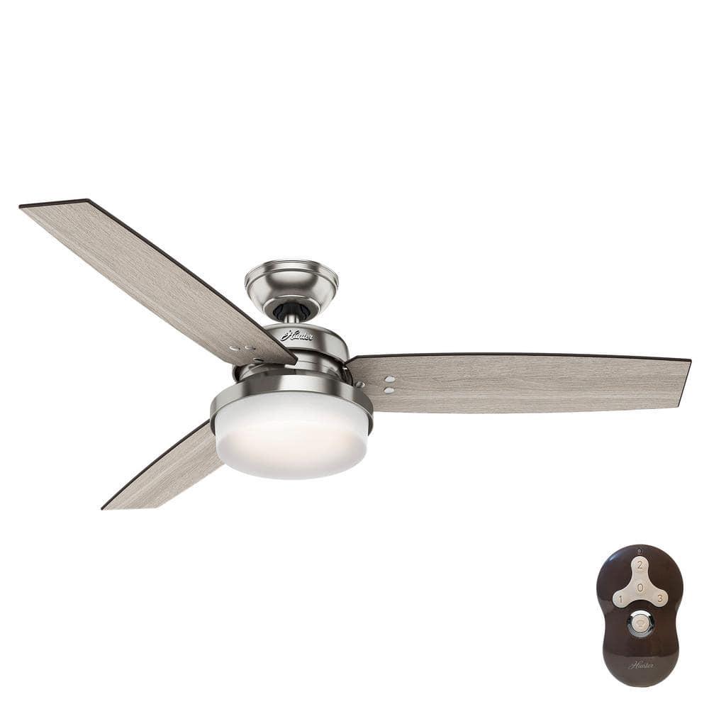 52" Sentinel Ceiling Fan with Remote Nickel: WhisperWind Motor, Reversible - Hunter Fan