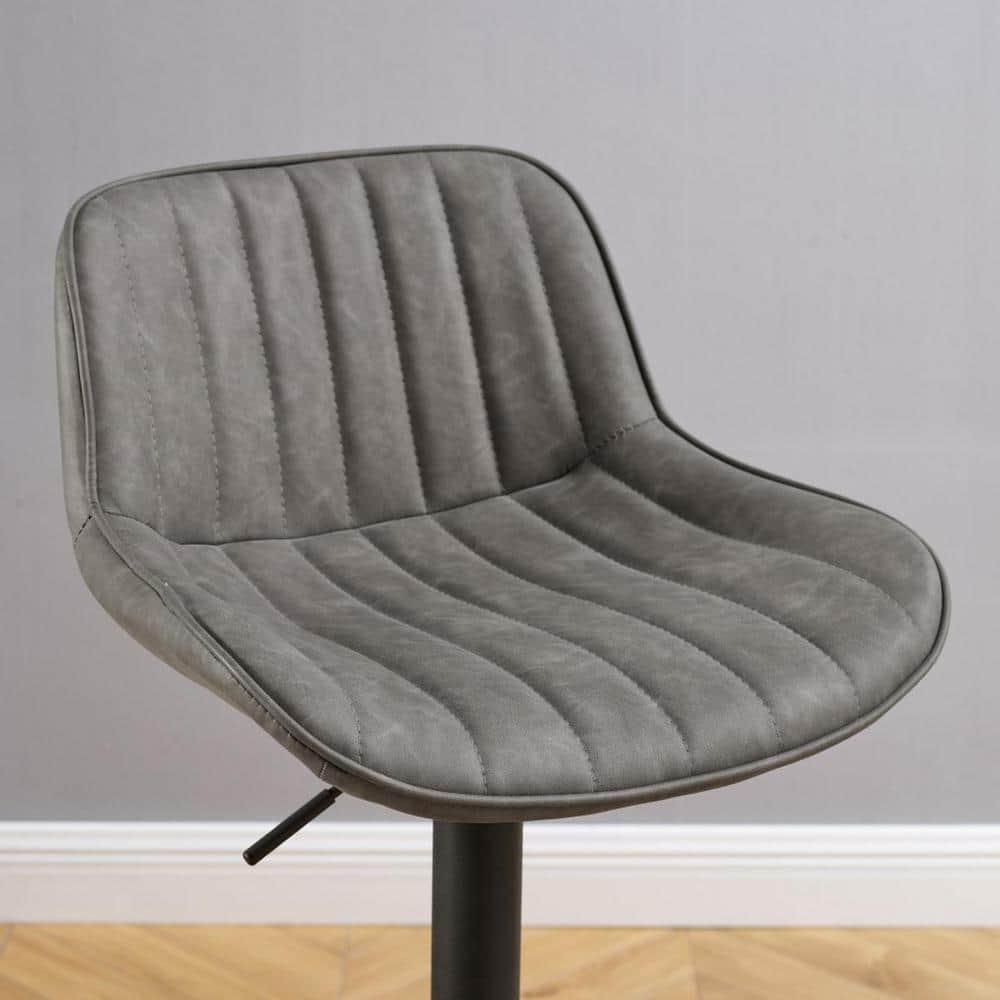 17 Stories Jaiven Swivel Upholstered Adjustable Height Counter Stool with Metal Frame (Set of 2)