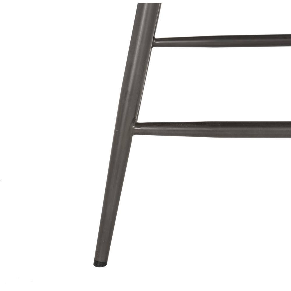 Ashby 26"H Mid-Century Modern Leather Tufted Swivel Counter Stool (Set of 2) - FOX1702 - Grey - Safavieh Couture