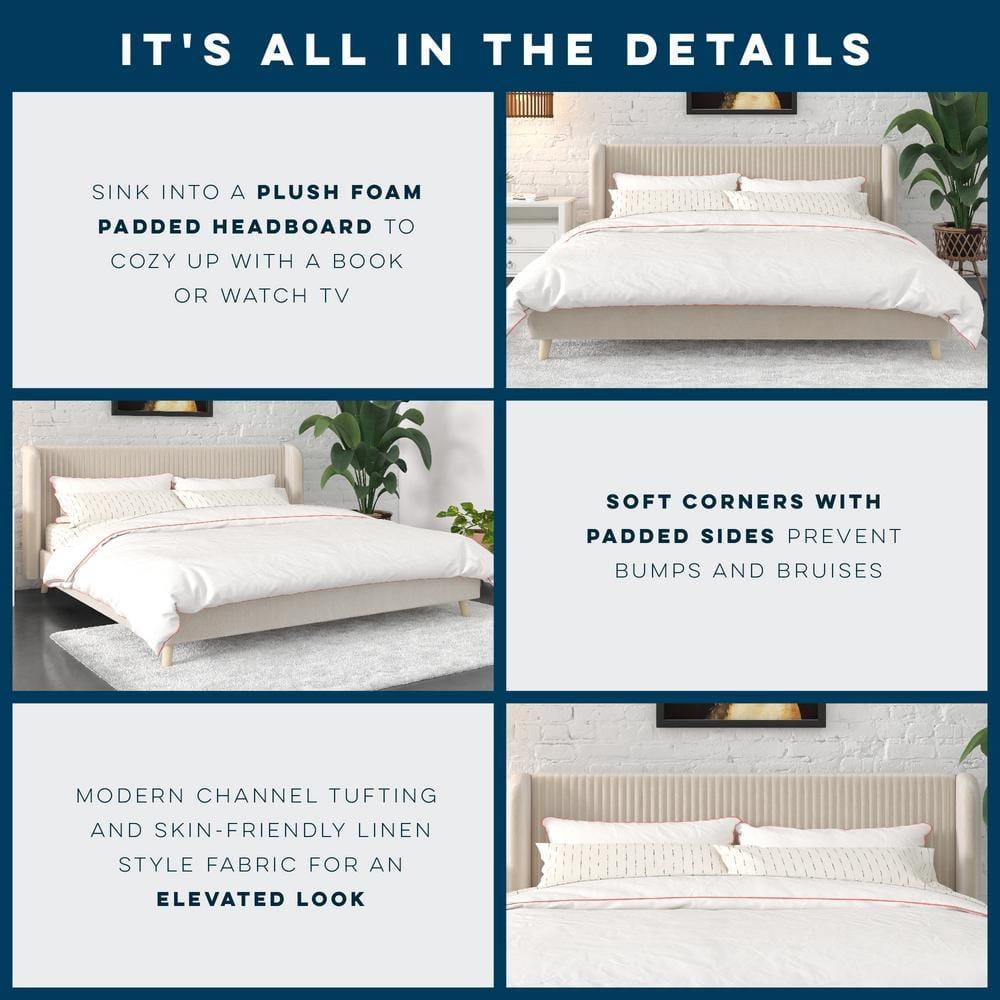 Novogratz Holly King Size Upholstered Platform Bed