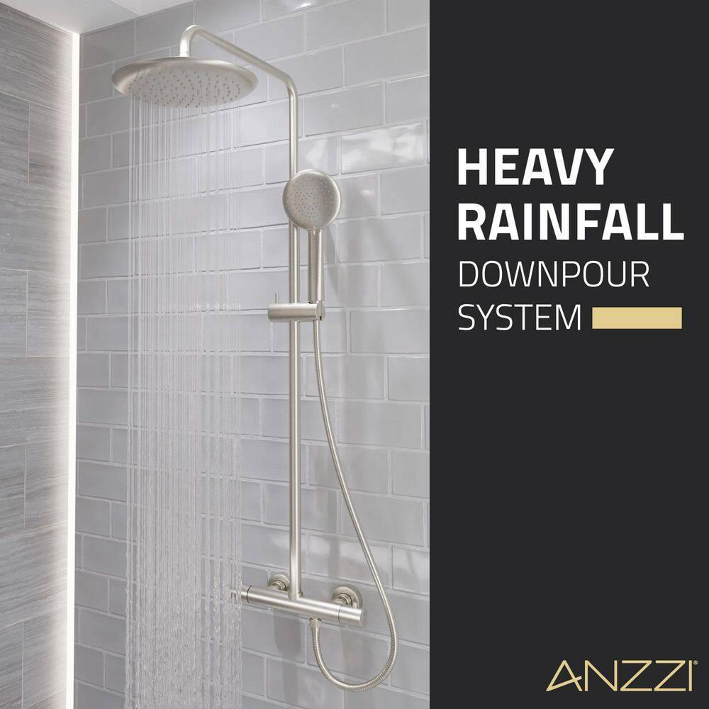 Heavy Rainfall Stainless Steel Shower Bar with Hand Sprayer