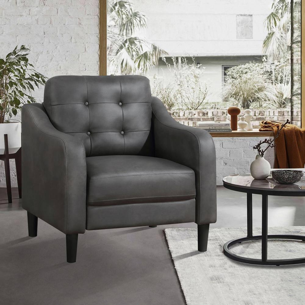 Lexicon Mallory Polished Microfiber Chair in Gray