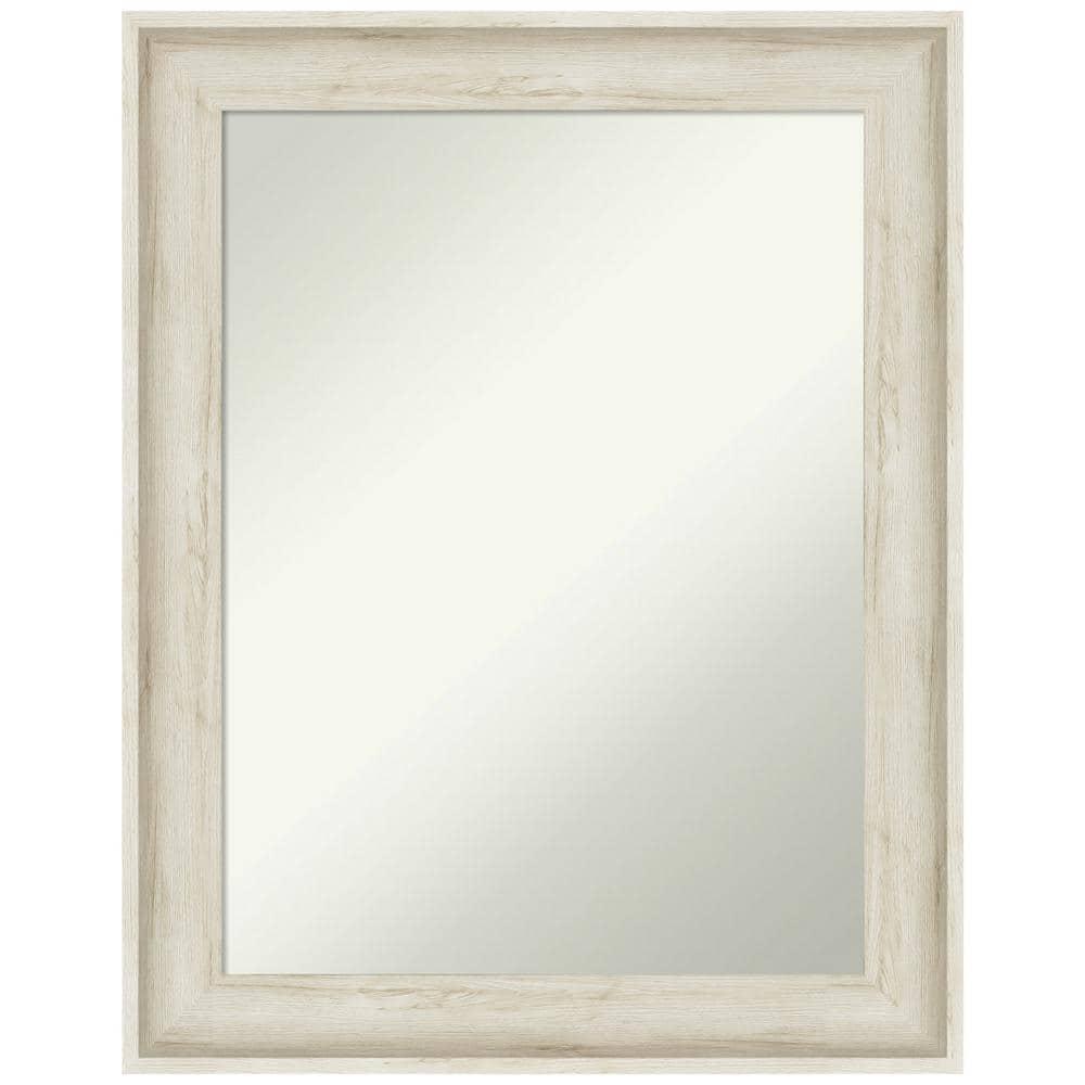 23" x 29" Non-Beveled Regal Birch Cream Bathroom Wall Mirror - Amanti Art: Rectangular, Polystyrene Frame, Includes Mount Hardware