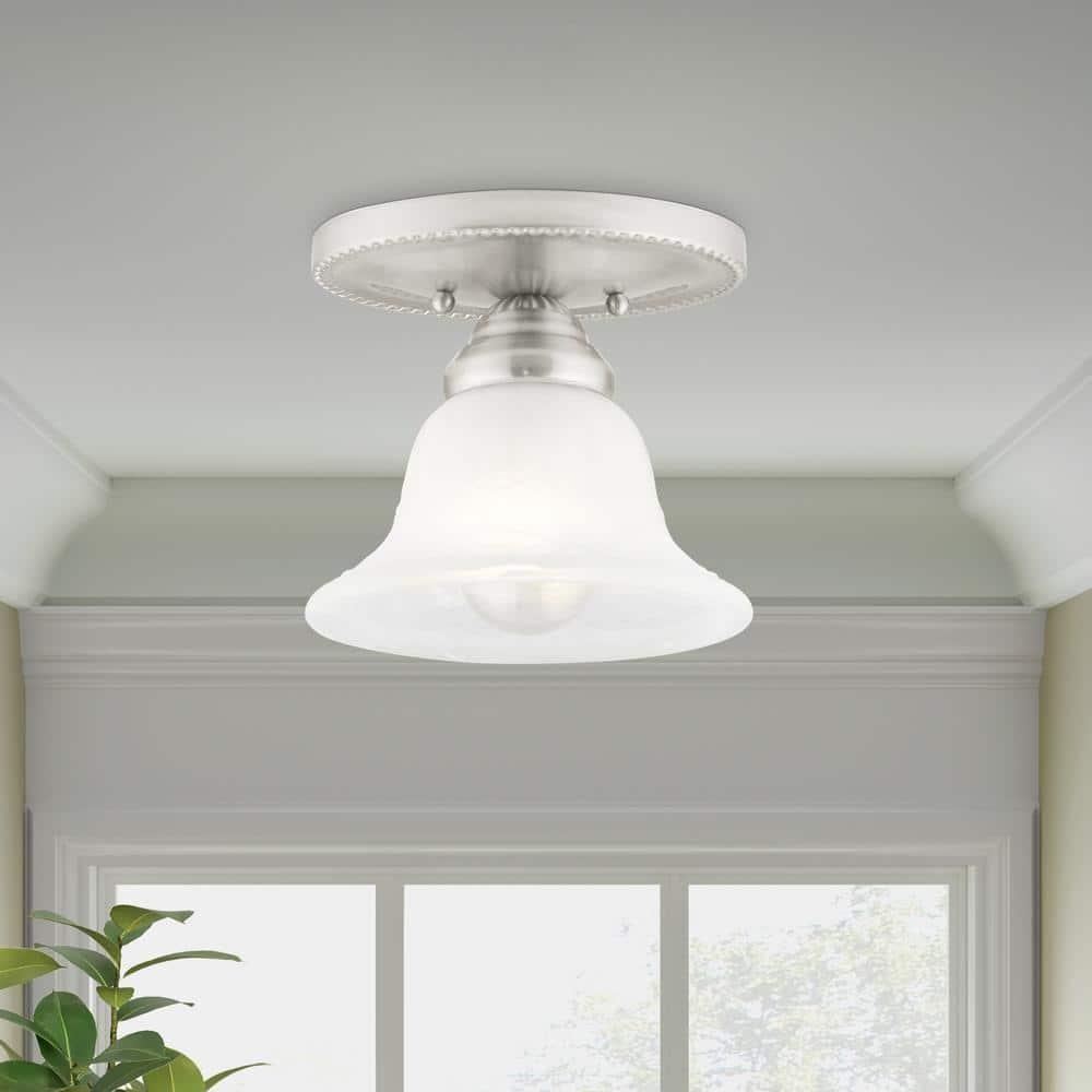 Livex Lighting Edgemont 1 - Light Flush Mount in  Brushed Nickel