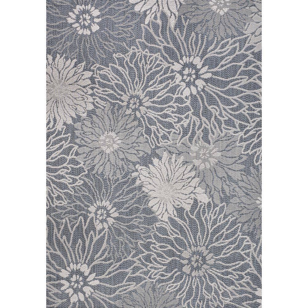 5' x 8' Bahamas Modern All-Over Floral Indoor/Outdoor Area Rug, Navy/Gray - JONATHAN Y