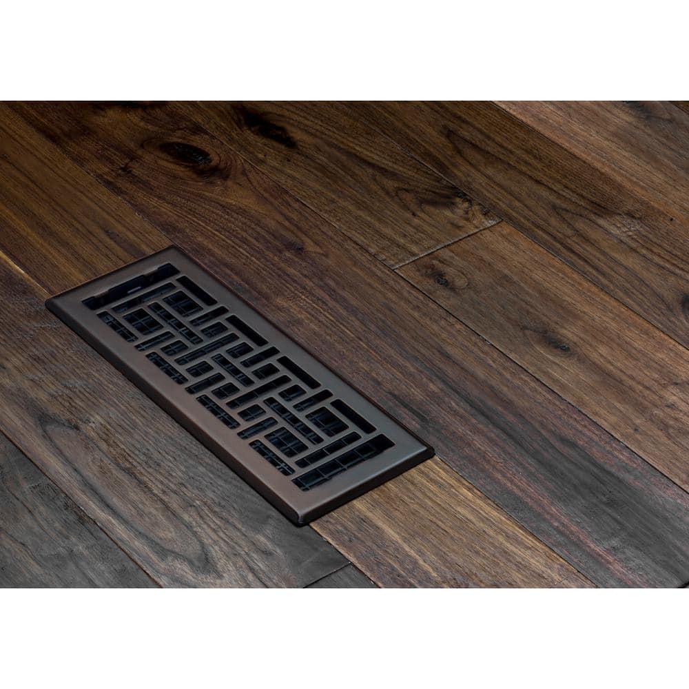 Decor Grates AJH412-RB Oriental Floor Register, 4x12 Inches, Rubbed Bronze Finish