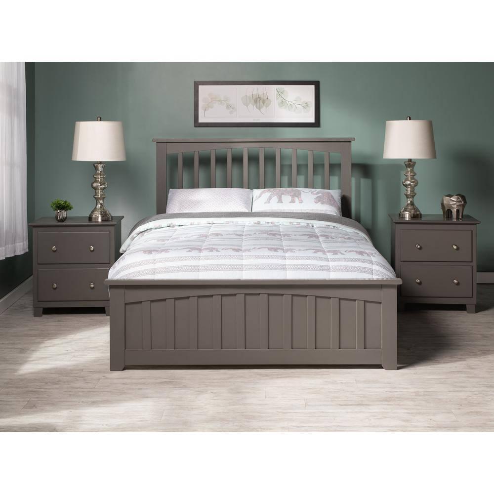 Mission Low Profile Solid Wood Platform Bed with Matching Footboard
