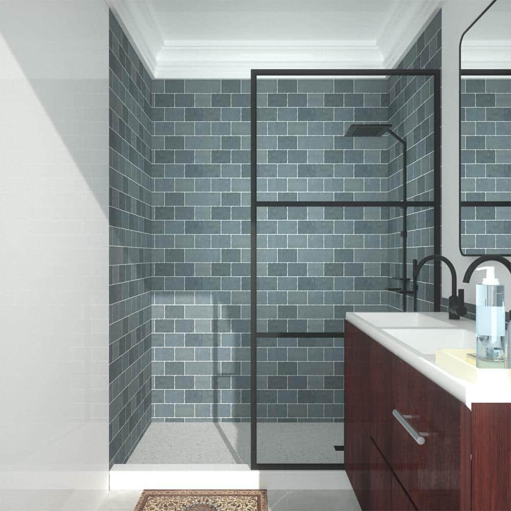 Fixed Framed Shower Screen with 5/16" Clear Glass