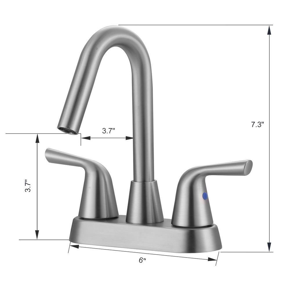Centerset 2-handle Bathroom Faucet with Drain Assembly