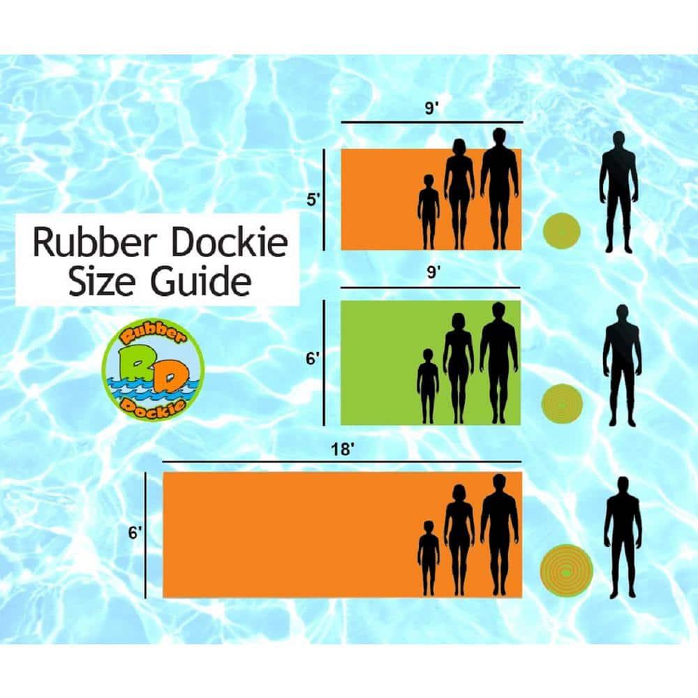 Rubber Dockie 9x5-Ft Floating Water Mat Pad