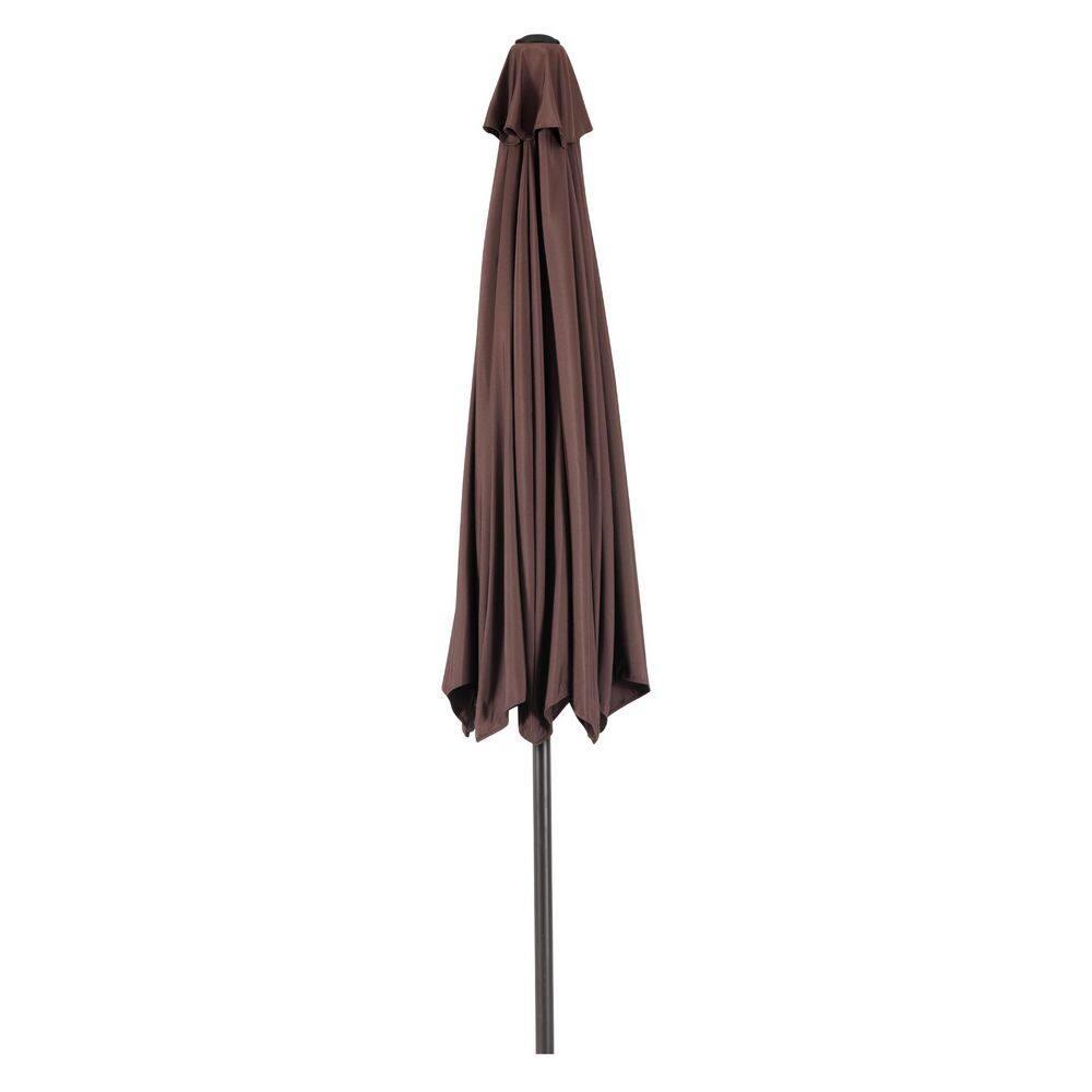 WestinTrends 9 Ft Outdoor Patio Market Table Umbrella with Tilt and Crank, Coffee