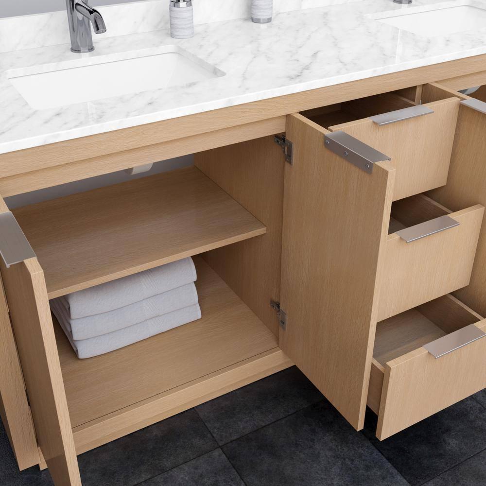 Wyndham Collection Maroni 80'' Double Bathroom Vanity with Marble Top