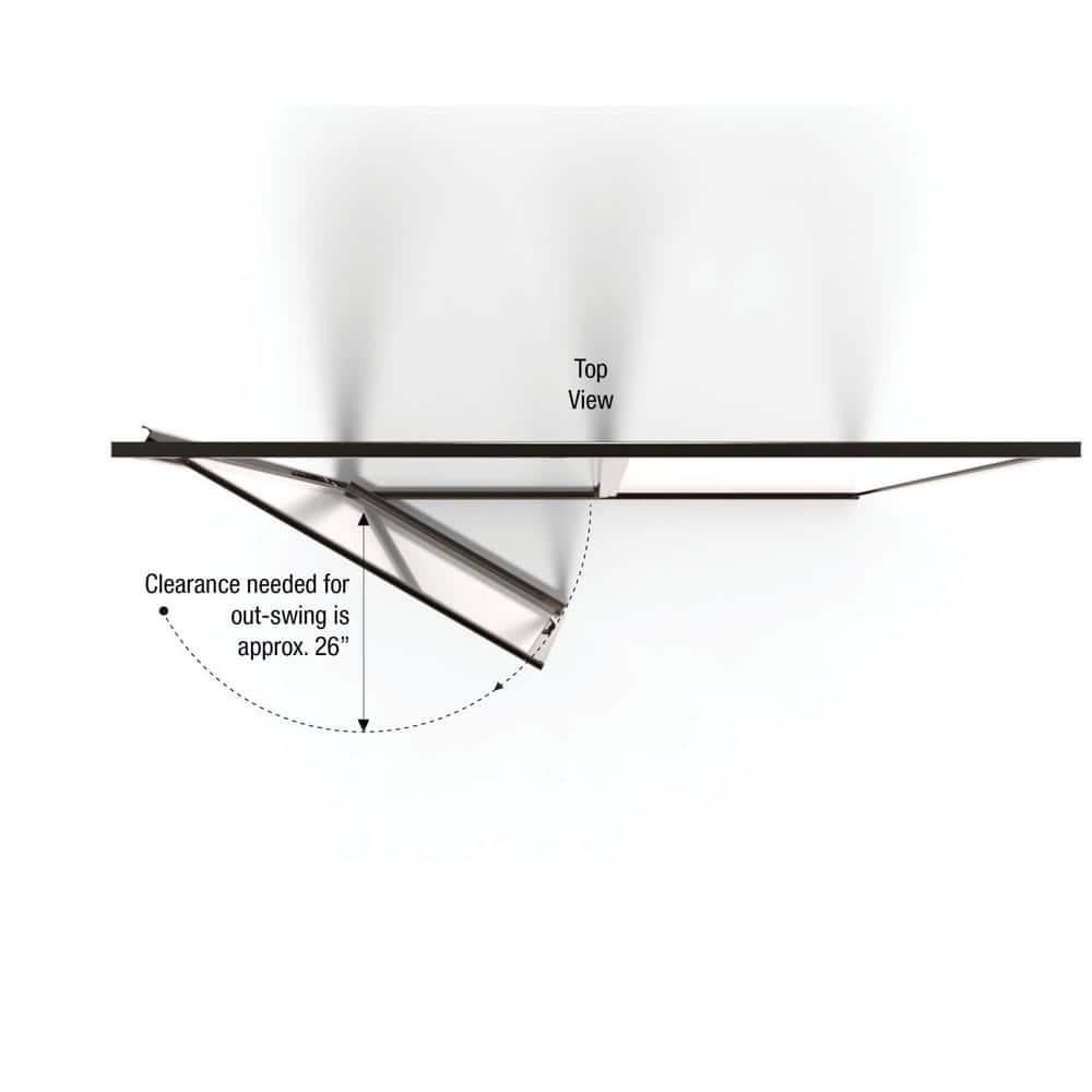 Deluxe 47" x 72.13" Pivot Framed Shower Door