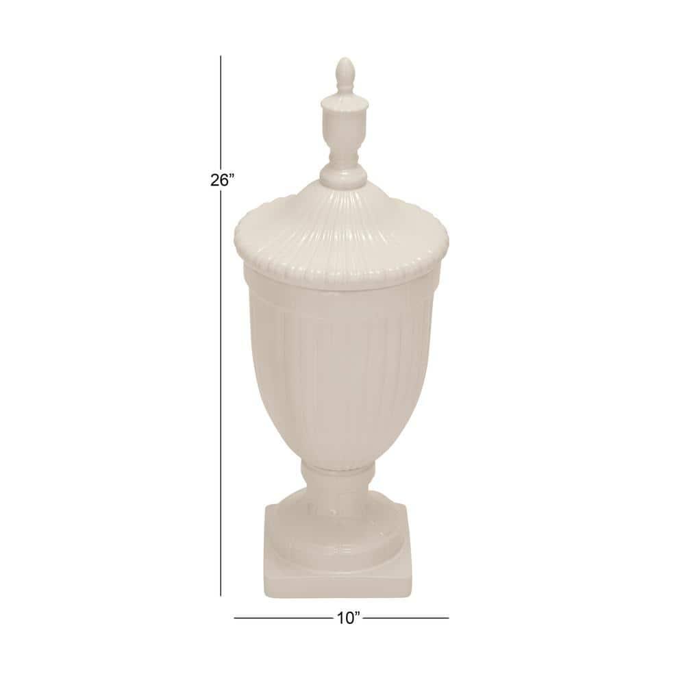 26" Modern Ceramic Urn Vase White - Olivia & May: Large Tabletop Decor, Novelty Design
