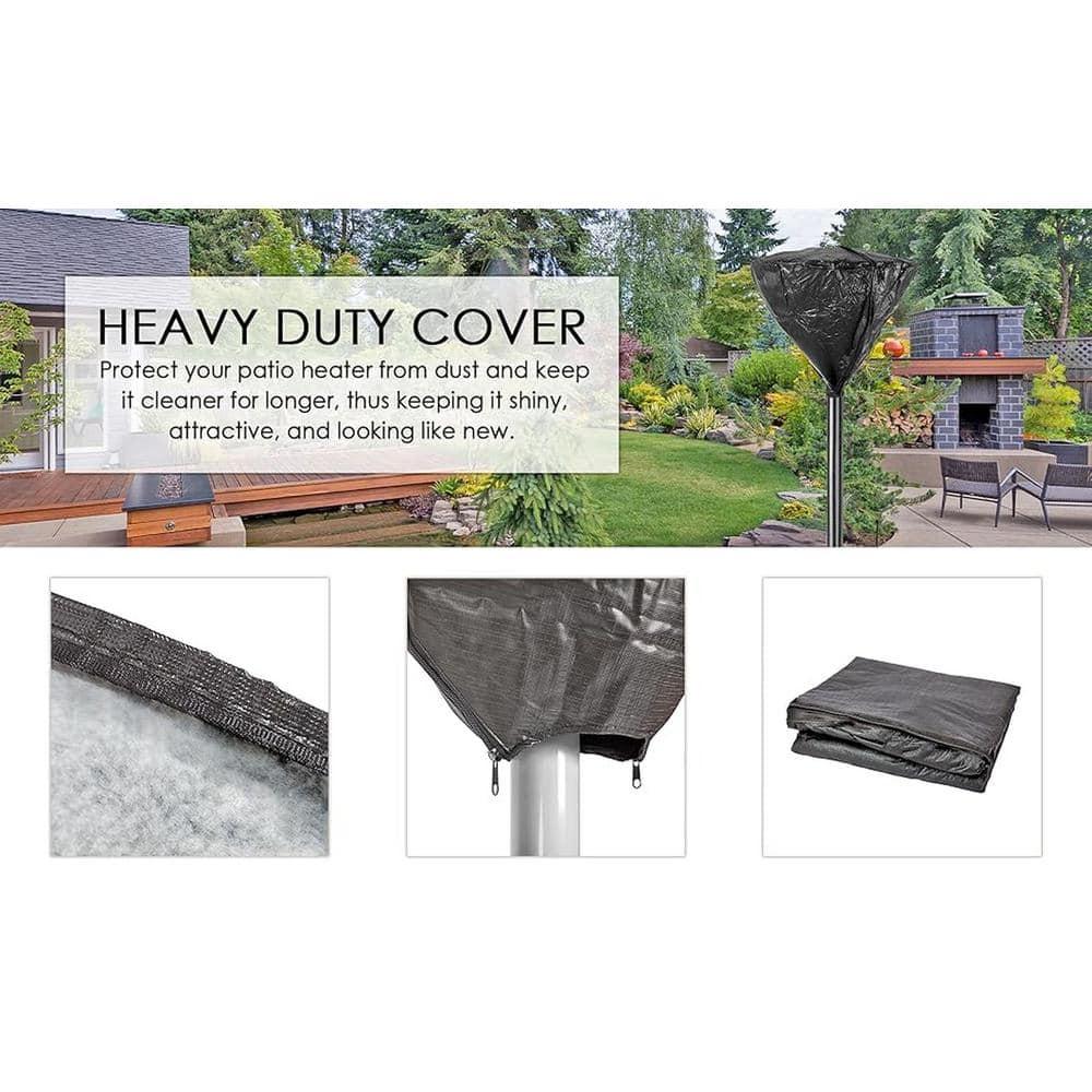 Fire Sense Fire Sense Outdoor Vinyl Head Cover LPG Patio Heaters Heavy Duty 10 Gauge Felt Lined with 32" Reflectors-Black