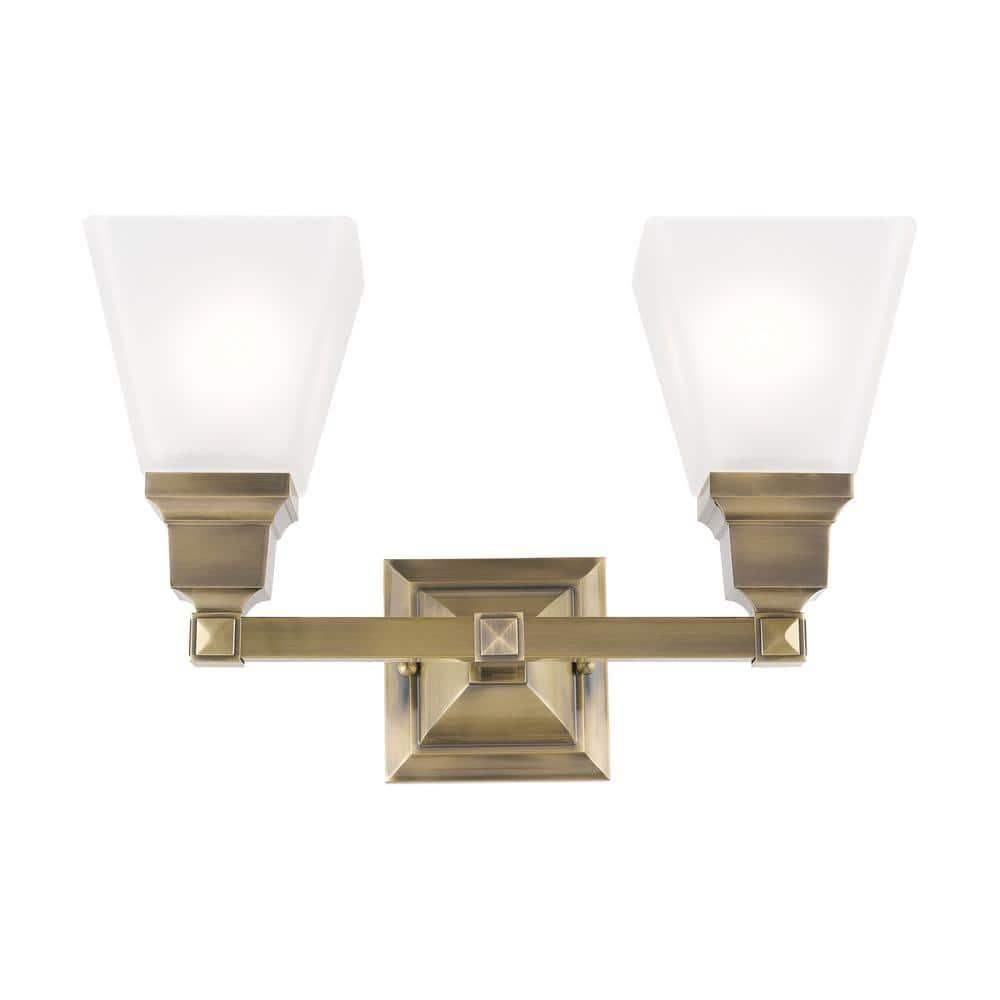 Livex Lighting Mission 2 - Light Vanity in  Antique Brass