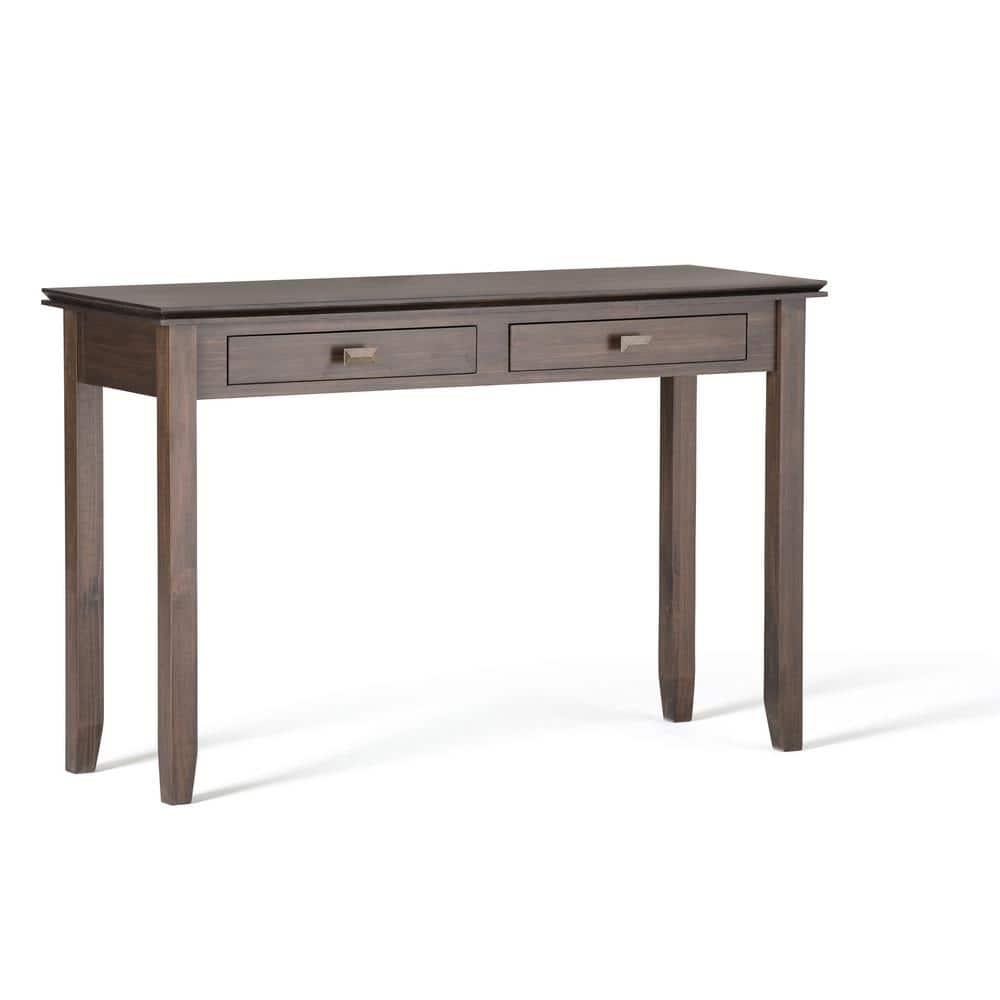 Simpli Home Artisan Wood 46" Transitional Console Sofa Table in Natural Brown