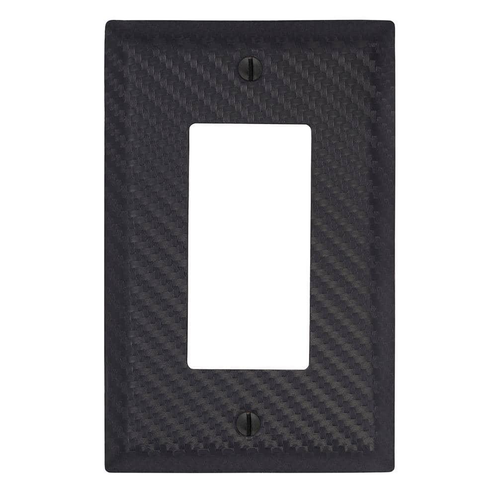 Black Stamped Steel Single Rocker Wall Plate