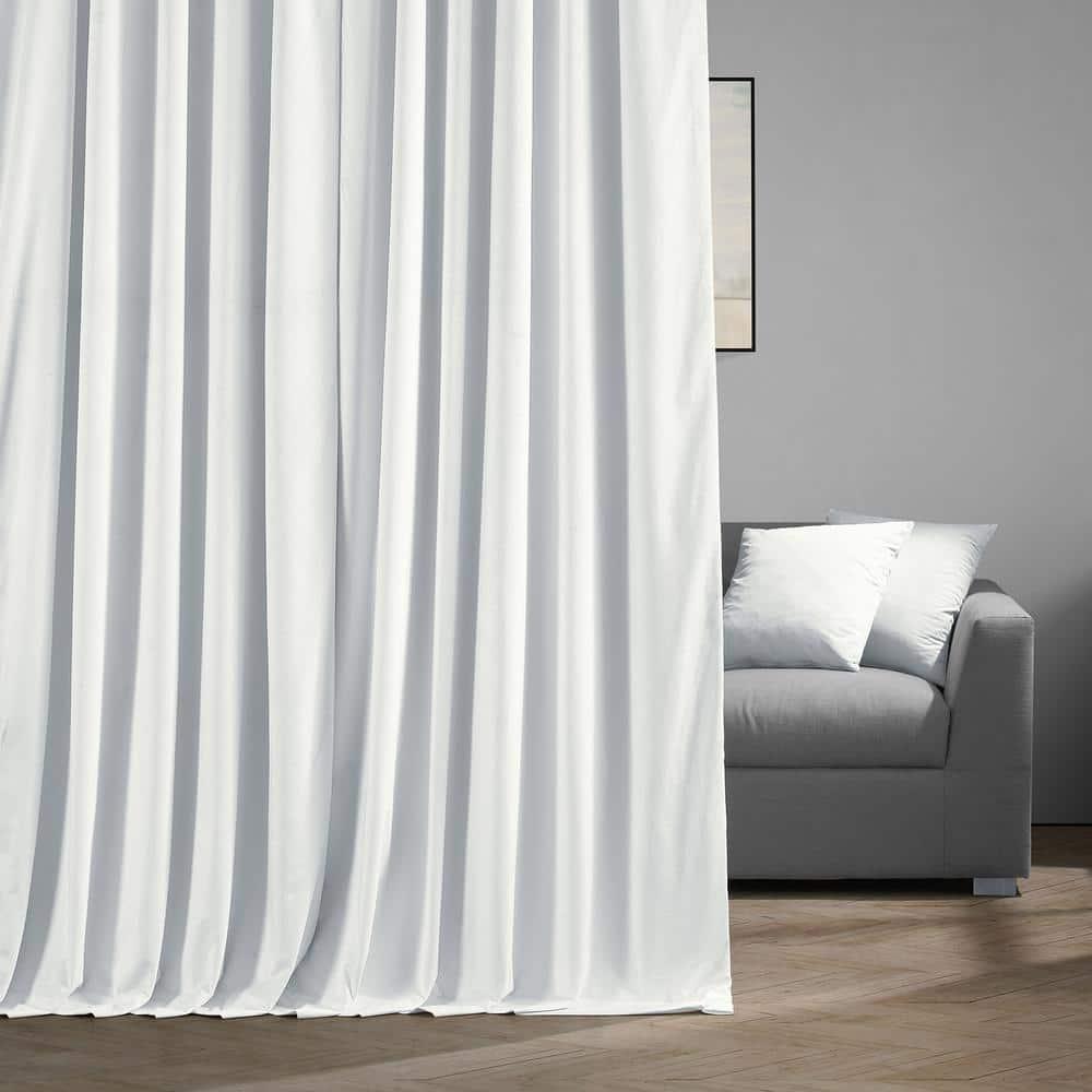 Exclusive Fabrics  Signature Extra Wide Blackout Velvet Curtain (1 Panel) Primary White 100 x 96 96 Inches