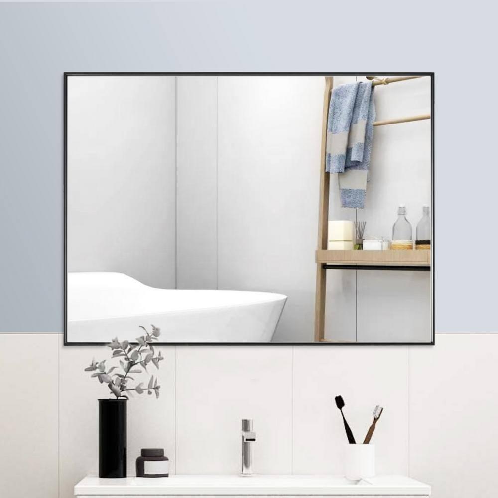 Ledel Modern & Contemporary Rectangle Bathroom Vanity Mirror Metal Framed Wall Mirror
