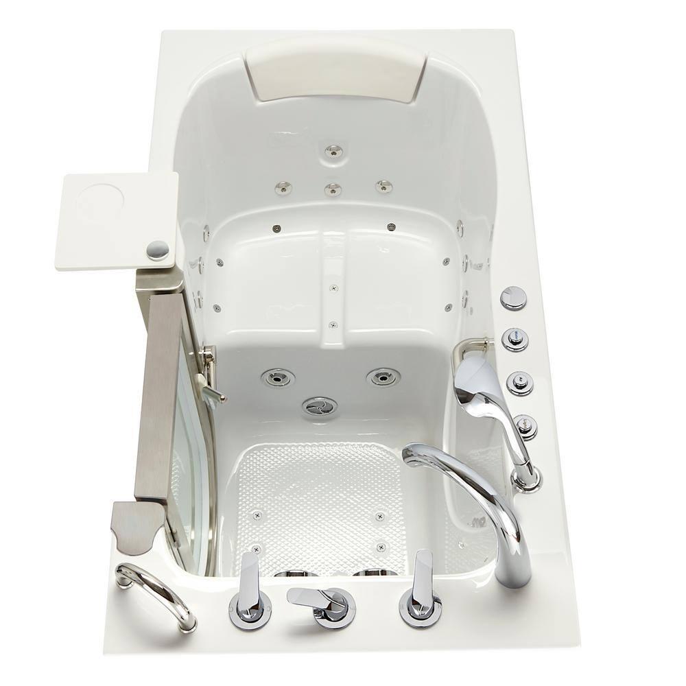 Ella Walk In Baths 931185P Royal 32"x52" Acrylic Air and Hydro Massage Walk-In Bathtub, 5 Piece Fast Fill Faucet, 2" Dual Drain