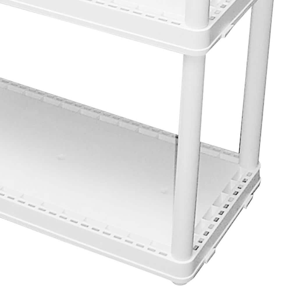 Gracious Living Gracious Living 3 Shelf Fixed Height Solid Light Duty Home Storage Unit
