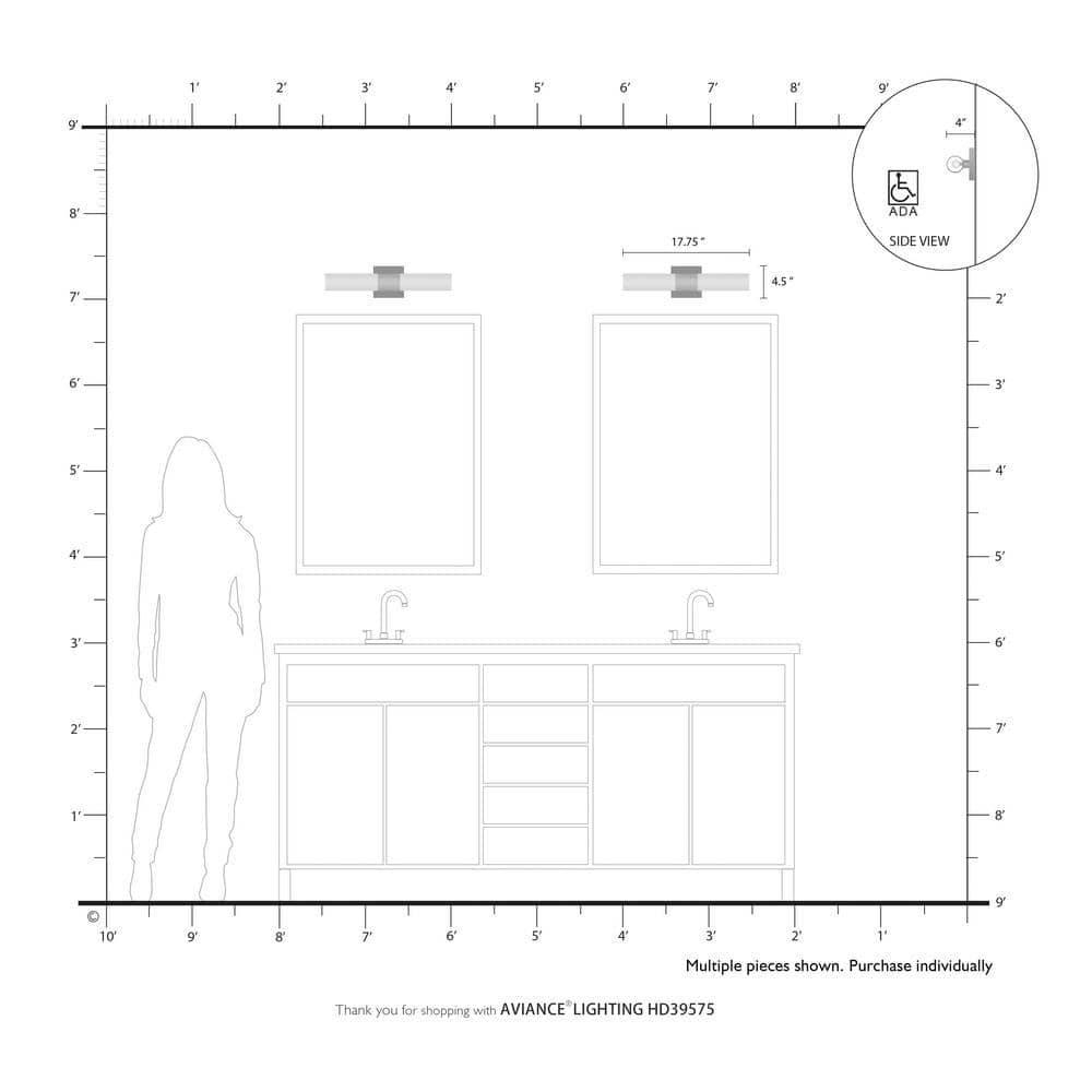 Livex Lighting Aero 2 - Light Vanity in  Polished Chrome