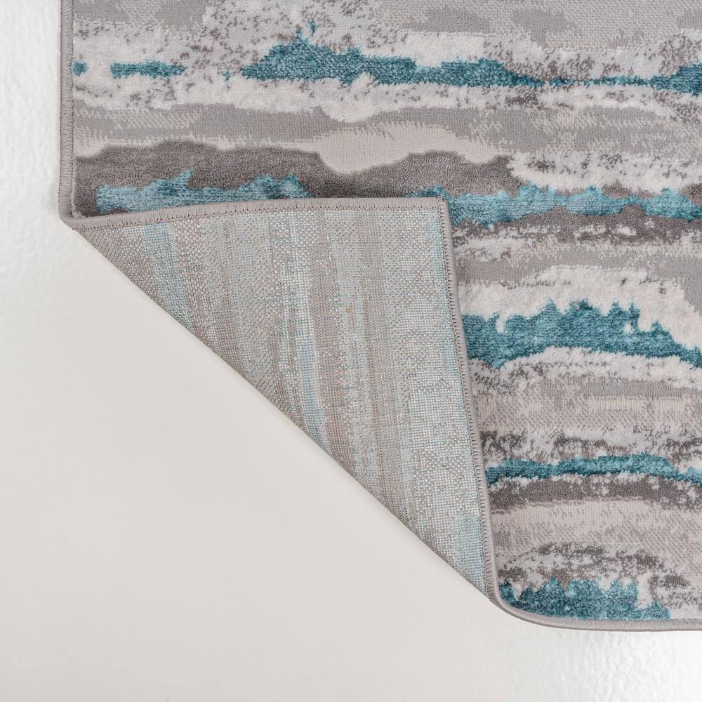 2'x10' Batten Modern Stripe Runner Rug, Gray/Turquoise - JONATHAN Y