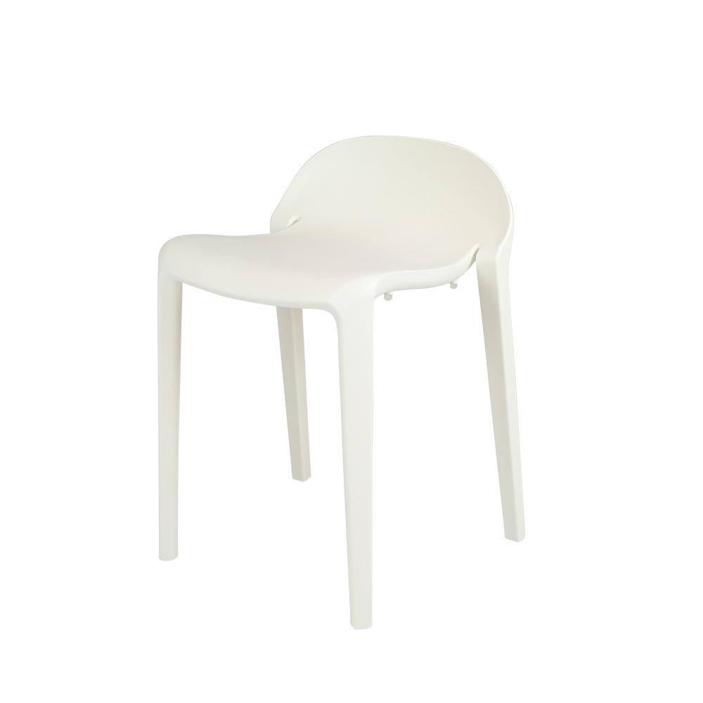2pc Joyous Short Stools - White - Lagoon: Resin Frame, Mold & UV Resistant, No Assembly Required