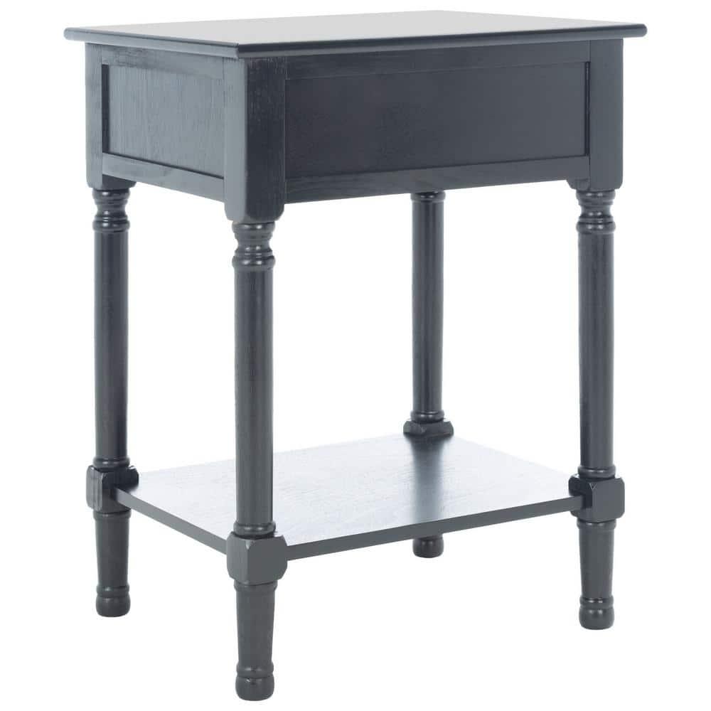 Tate 1 Drawer Accent Table - Black - Safavieh.