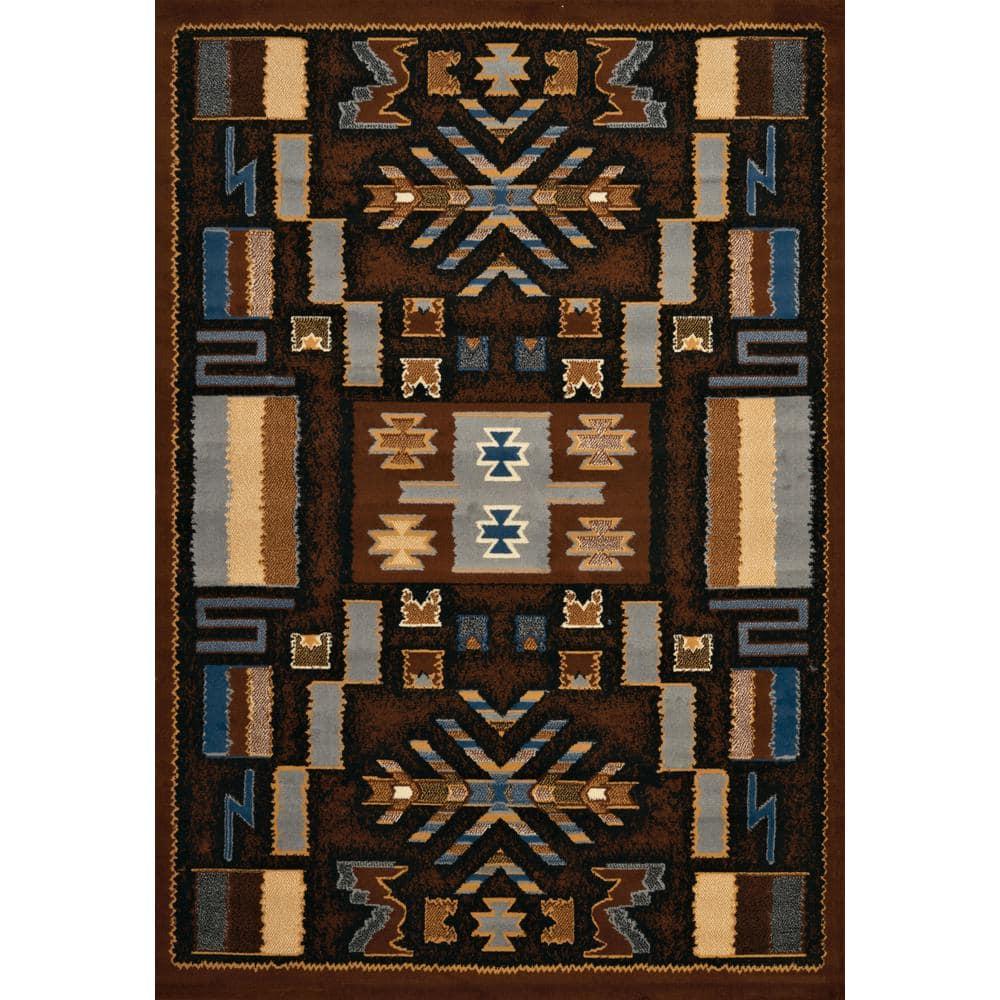 United Weavers Brunswick Naja Southwestern Geometric Runner Rug, Brown, 1'11" x 7'4"
