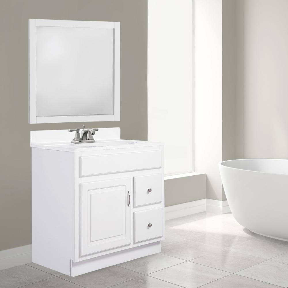 Design House Concord Bathroom Vanity Without Top in White, Unassembled, 30-inch