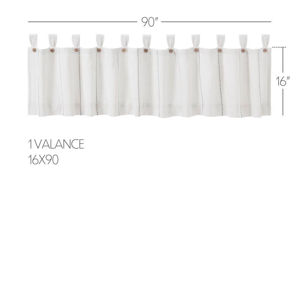 Gracie Oaks Cumberledge Stitched Burlap Tailored Window Valance