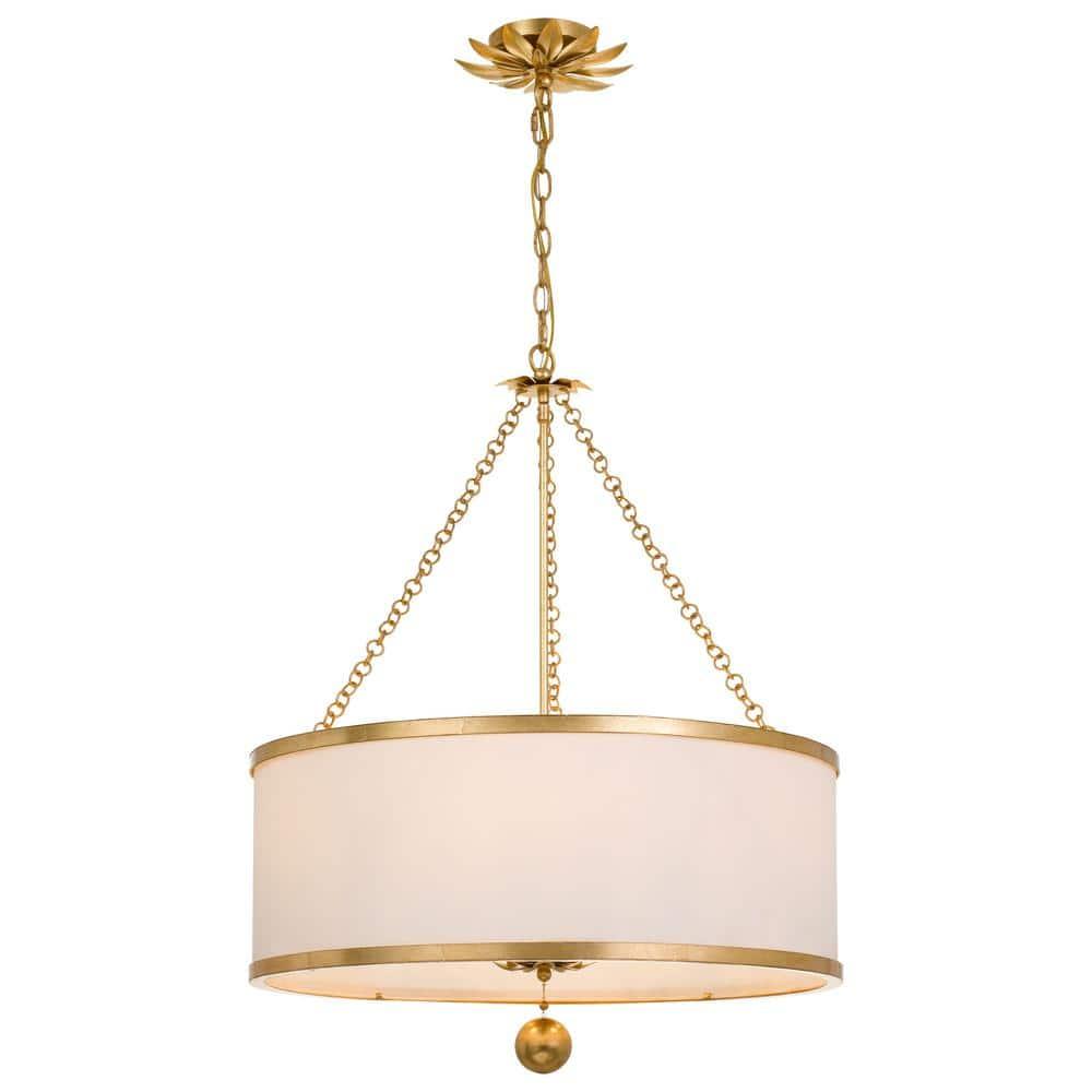 Six Light Chandelier-Antique Gold Finish    -Traditional Installation Crystorama Lighting 518-Ga