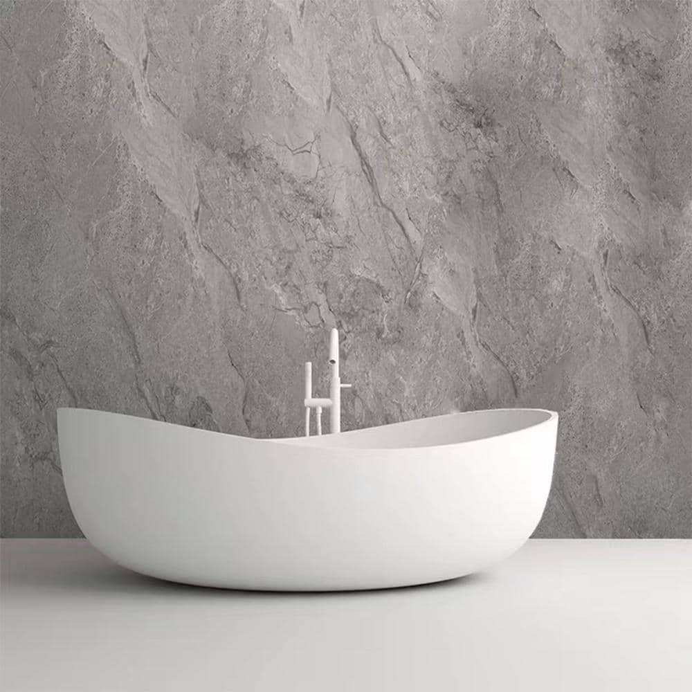 Vanity Art 63" x 37" Freestanding Soaking Stone Bathtub VA6918-ML