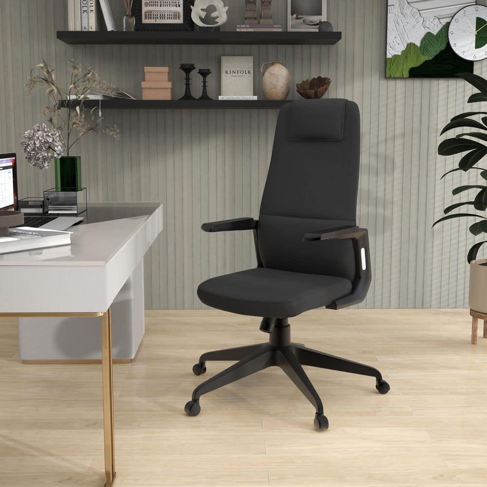 Inbox Zero Mylaya Leather/Polyester Office & Conference Chair – Adjustable, Tilt-Controlled Executive Ergonomic Seating with Swivel for Home Office, Conference Room