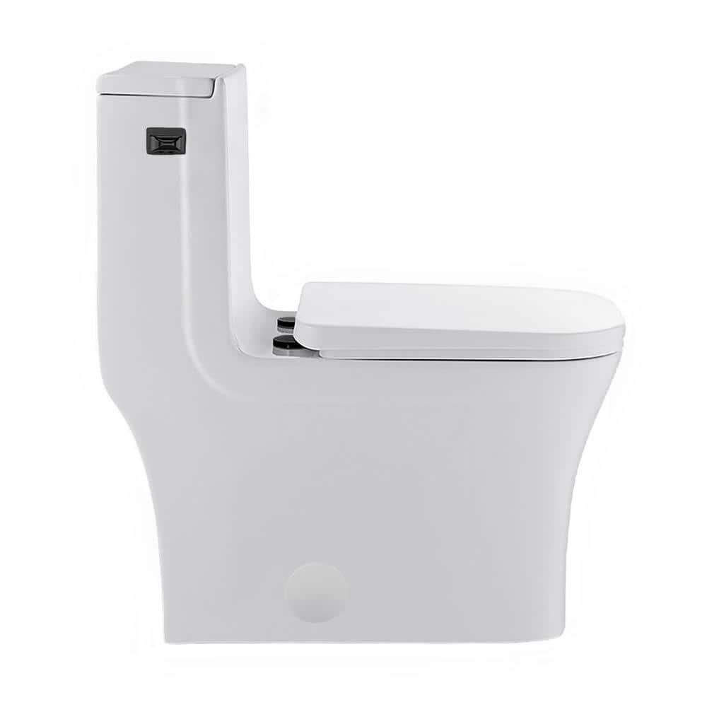 Concorde One-Piece Square Toilet Side Flush, Black Hardware 1.28 gpf