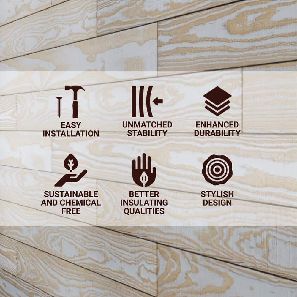 Thermo-Treated 1/4 in. x 5 in. x 4 ft. Barn Wood Wall Planks (10 sq. ft. 6-Pack)