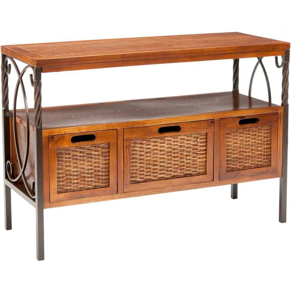 Joshua Media Console - AMH6532A - Brown - Safavieh Couture
