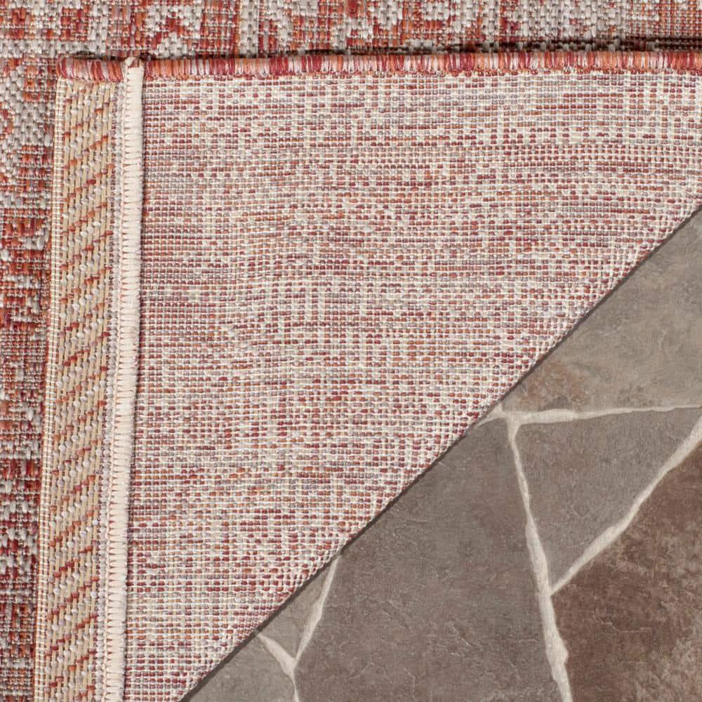 Courtyard CY8482 Power Loomed Indoor/Outdoor Area Rug - Red/Beige - 5'3"x7'7" - Safavieh.