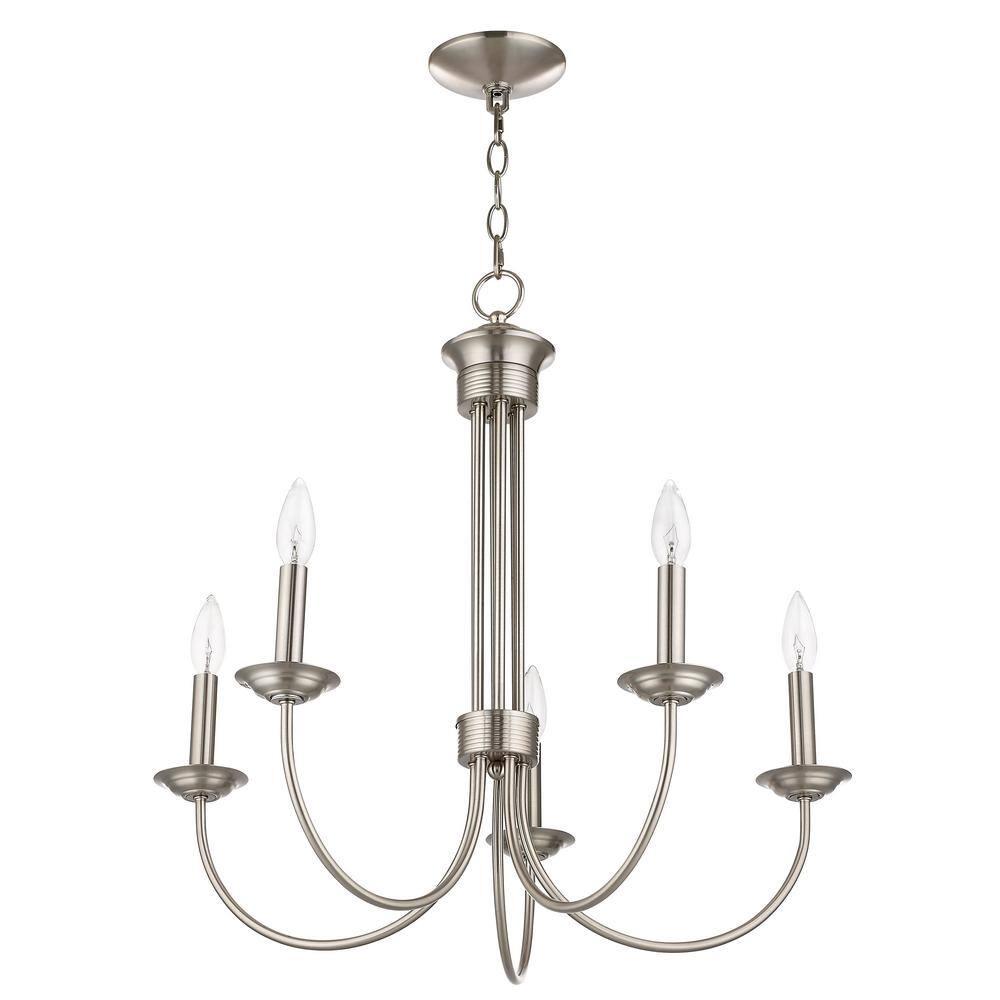 Livex Lighting Estate 5 - Light Chandelier in  Brushed Nickel