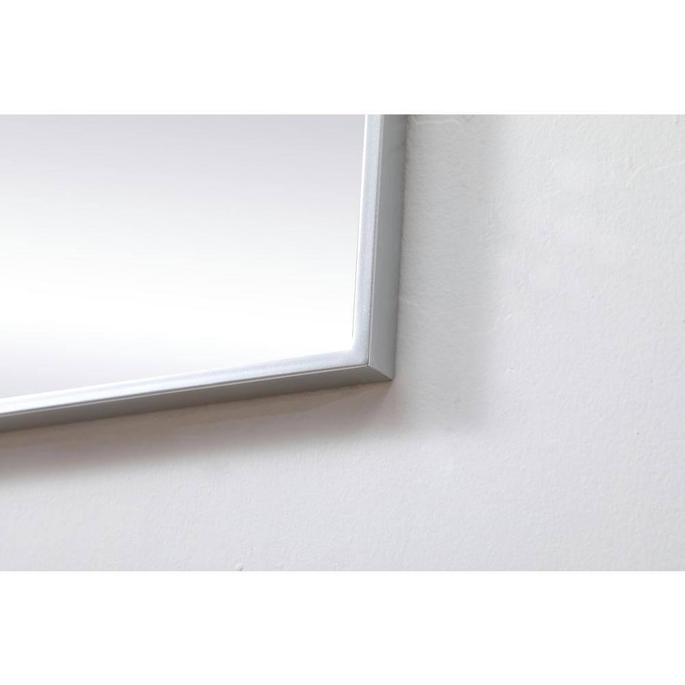 Elegant Lighting Metal Frame Square Mirror 24 inch in Silver