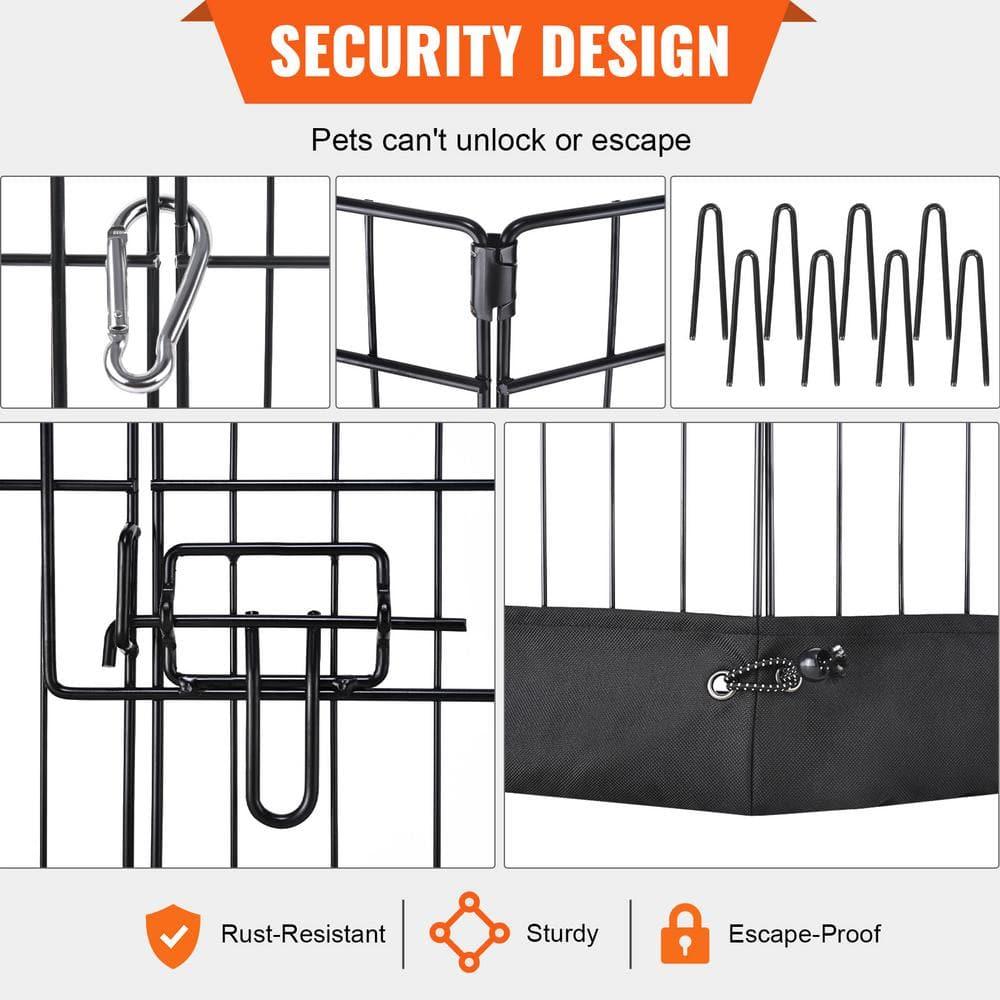 VEVOR 24'' H 8 Panel Metal Exercise Pen With Door