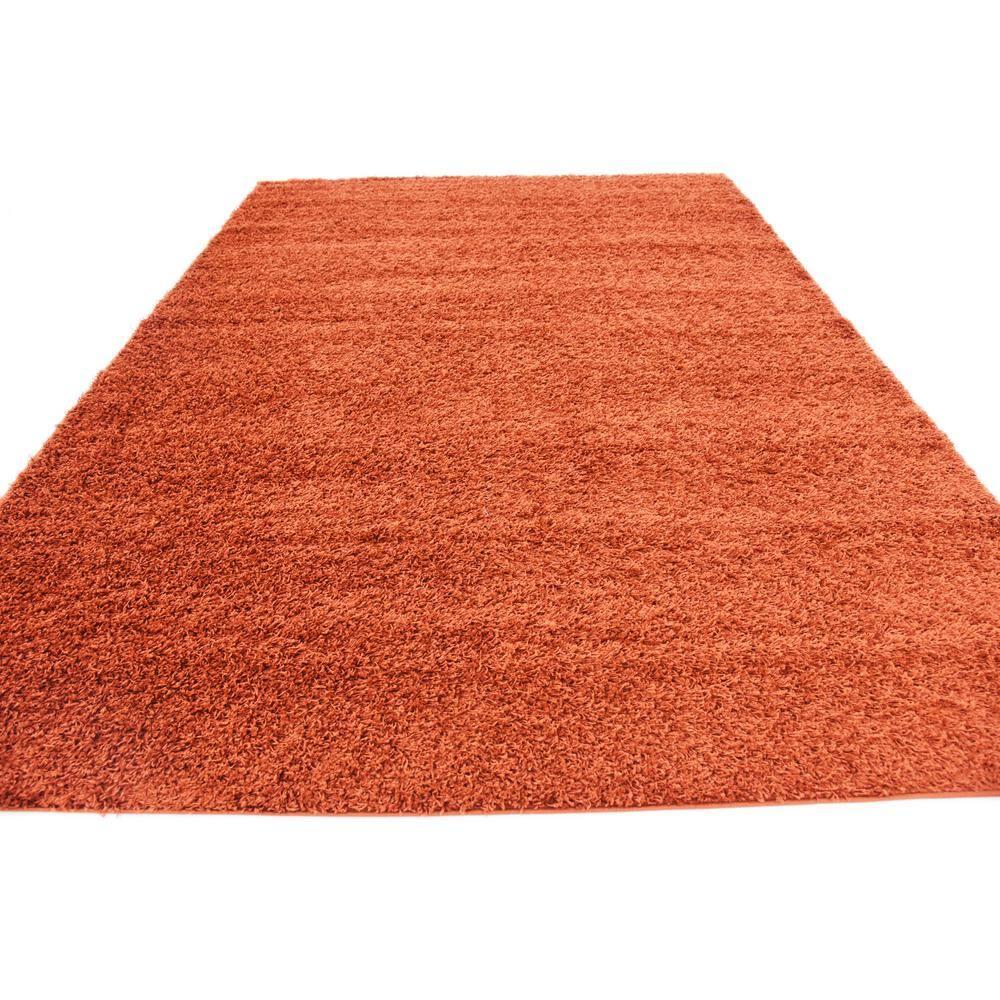 Unique Loom 8' 0 x 11' 0 Rectangle Solid Shag Terracotta Area Rug
