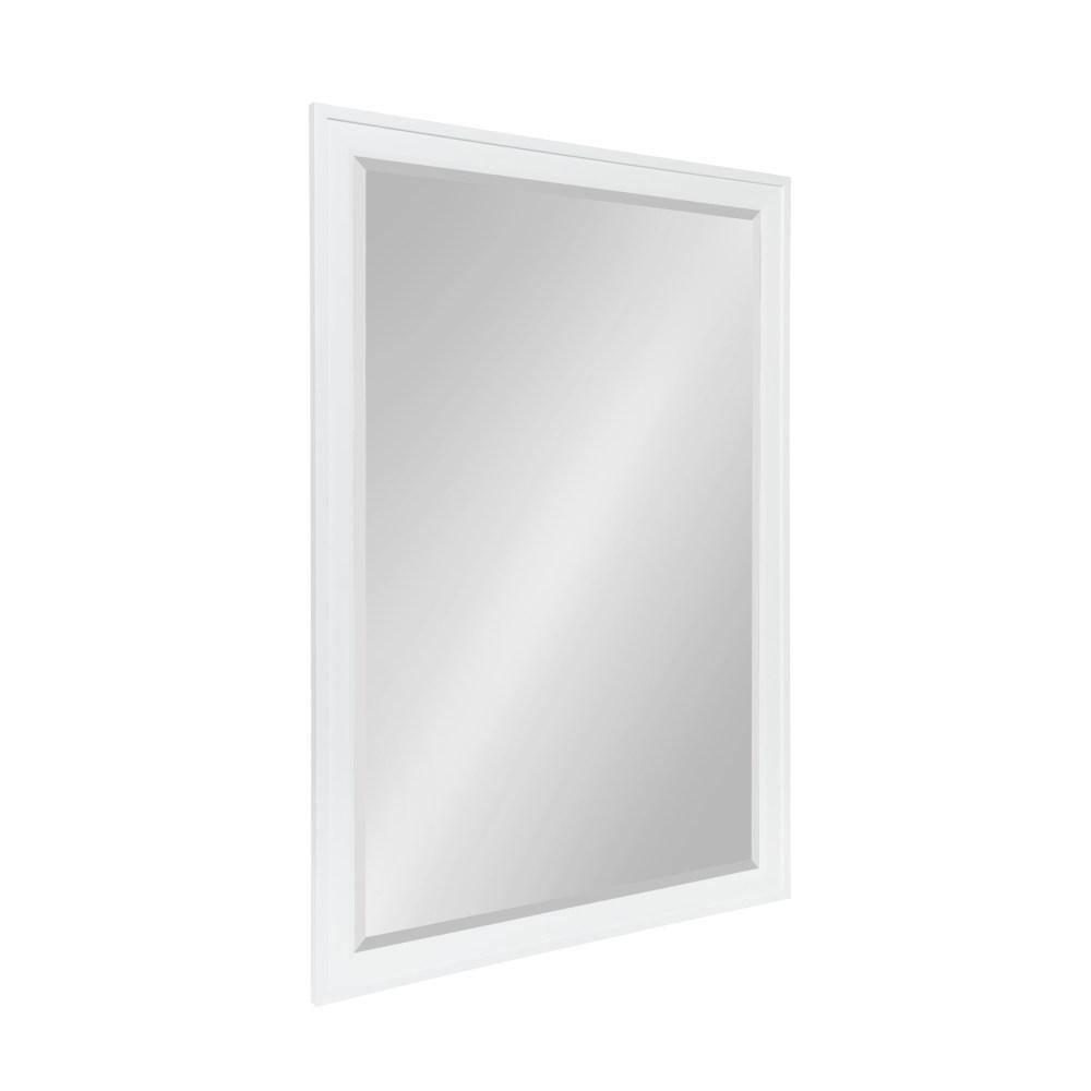 27.5" x 39.5" Bosc Rectangle Wall Mirror White - DesignOvation: Polystyrene Frame, No Assembly Required