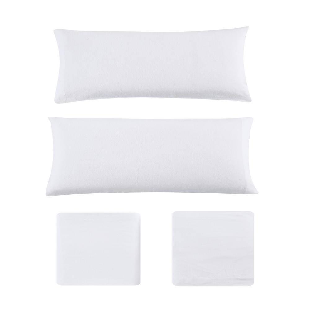 Twin Solid Flannel Sheet Set White - Eddie Bauer