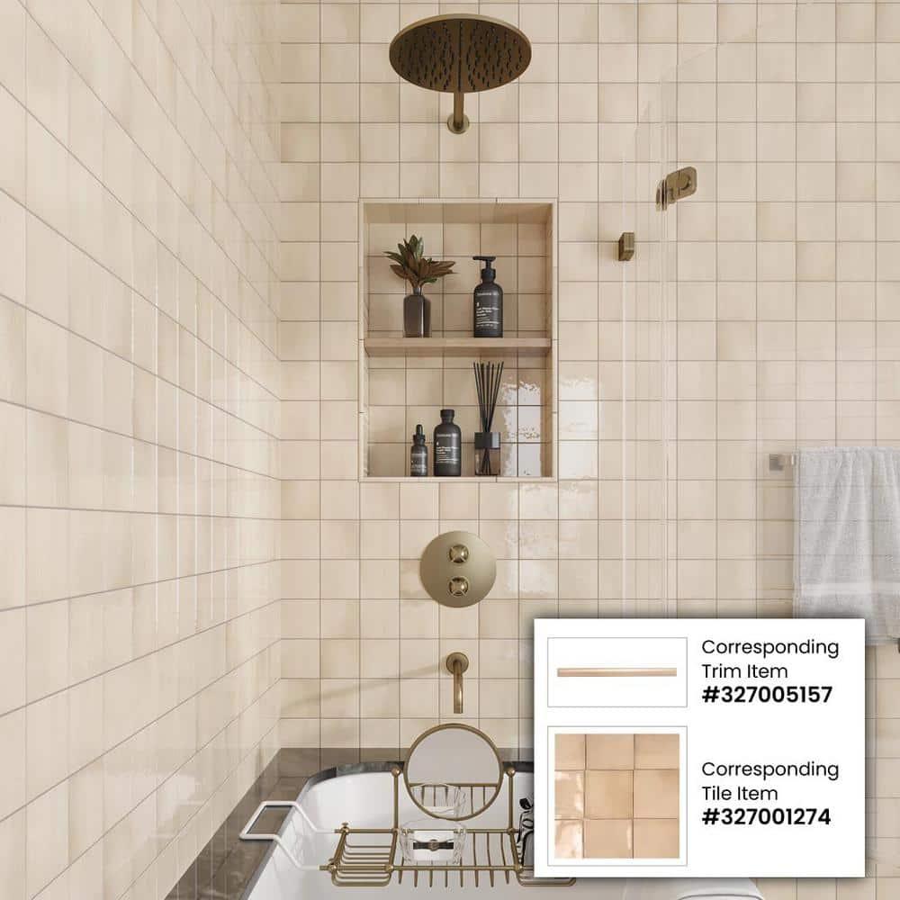 Apollo Tile Silken 3.94 in. x 3.94 in. Glossy Ceramic Square Wall and Floor Tile (6.48 sq. ft./case) (60-pack)