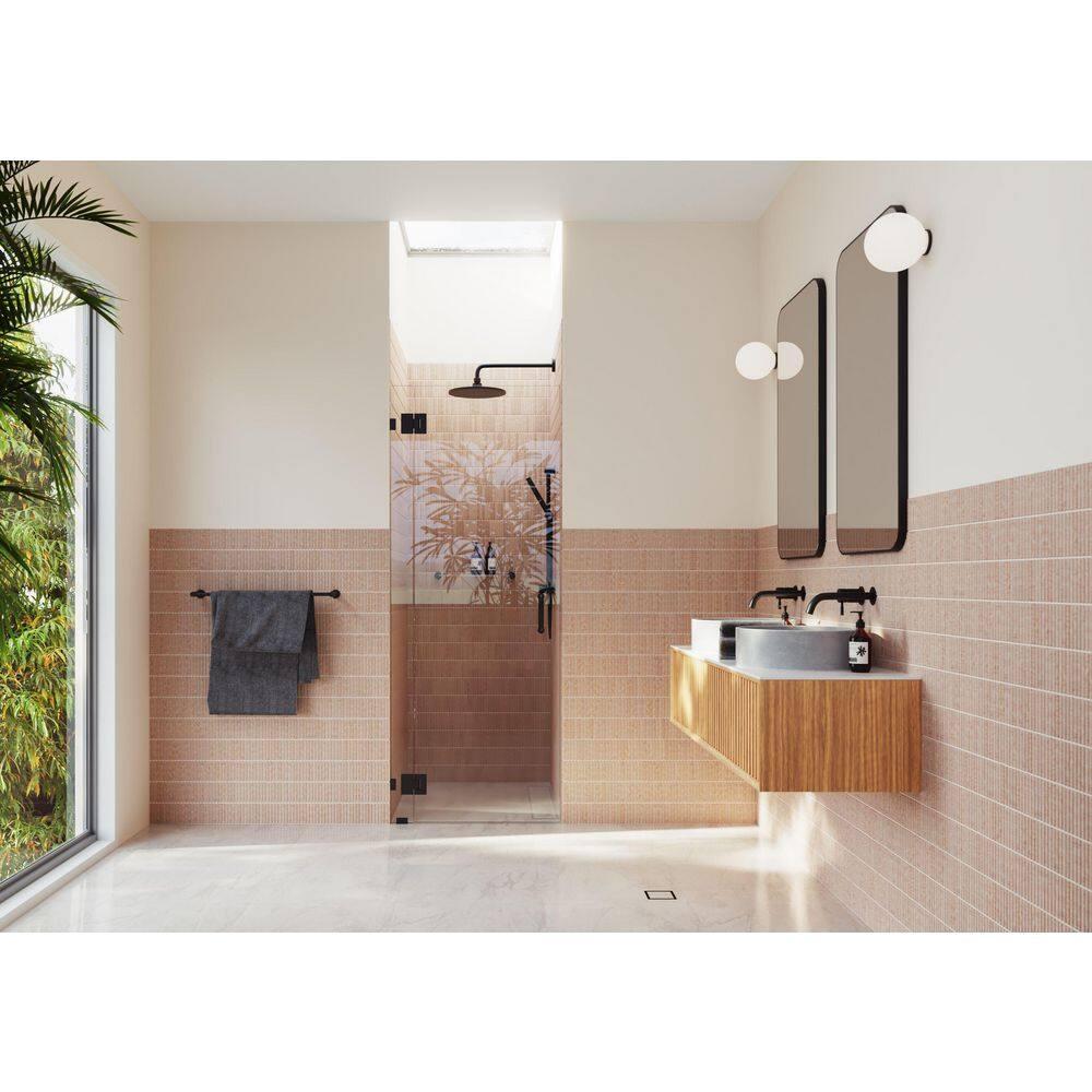 Glass Warehouse Halo 33.75 in. x 78 in. Frameless Glass Hinge Shower Door GW-GH-33-75-MB